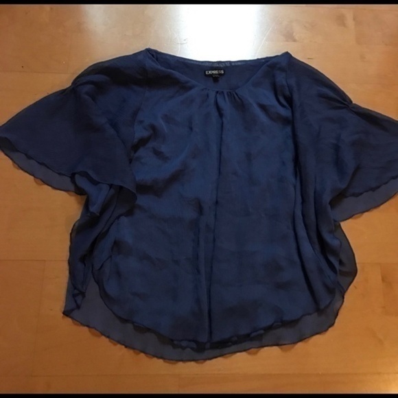 Express Purple Flowy Butterfly Top Size Small - Picture 2 of 4